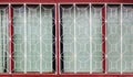 Covered window with metal decorative grilles Royalty Free Stock Photo