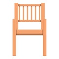 Outdoor wood chair icon cartoon vector. Wooden furniture