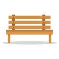 Outdoor wooden benche on white background. Vector illustration in trendy flat style. EPS 10