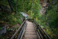 Outdoor wooden stair case in the woods Royalty Free Stock Photo
