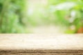 Outdoor Wooden table view