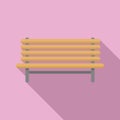 Outdoor yard bench icon flat vector. Park plan