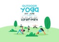Outdoor yoga event poster template