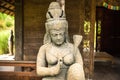Outdoors Asian Wisdom Statue Decorating a Meditation and Relaxation Temple