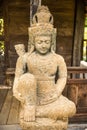 Outdoors Asian Wisdom Statue Decorating a Meditation and Relaxation Temple