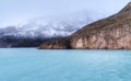 Outdoors awe inspiring nature landscape frozen lake snow mountains cold winter glacier calafate Patagonia Argentina vacations Royalty Free Stock Photo