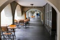 The outdoors cafe under arcades in Bern Royalty Free Stock Photo