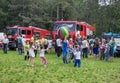 Outdoors children activity - playing with colorful ball