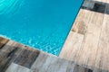 Outdoors corner swimming pool detail with blue water Royalty Free Stock Photo