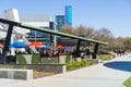 Outdoors lunch area at the main Google campus situated in Silicon Valley