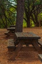 Outdoors Park Benches Fall scene in Columbia Royalty Free Stock Photo