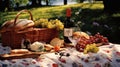outdoors picnic wine Royalty Free Stock Photo