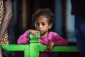 Outdoors Portrait of unidentified Papuan little girl.