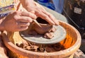 Outdoors pottery workshop.