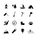 Outdoors tourism camping pictograms