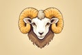 Outdoorsy Head cute ram nature. Generate Ai