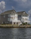 Outer Banks Beach Homes. Waterfront Houses. Royalty Free Stock Photo