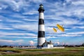 The Outer Banks`Bodie Island lighthouse is very close to where the Wright Brothers first took to the air in 1903