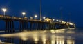 Outer Banks Fishing Pier at night Royalty Free Stock Photo