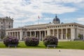 The Castle gate `Burgtor` in the corona lockdown in Vienna, Austria