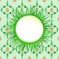 Outer grassy circle label with easter egg pattern Royalty Free Stock Photo