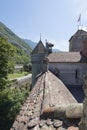 Outer protection wall of Chillon Castle, Switzerland Royalty Free Stock Photo