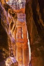 Outer Sig Yellow Treasury Morning Entrance Petra Jordan Royalty Free Stock Photo