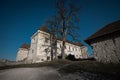 Outer skin or facade of an older romanic castle at Krumperk, close to Krtina or Domzale in Slovenia on a sunny day