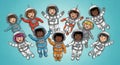 Outer Space Adventures Kids Theme Seamless Pattern High Res Digital Background Asset Royalty Free Stock Photo