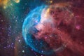 Outer space art. Nebulas, galaxies and bright stars in beautiful composition Royalty Free Stock Photo