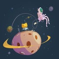 Outer Space Cartoon Background Royalty Free Stock Photo