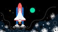 Outer space - colorful flat design style illustration Royalty Free Stock Photo