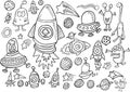 Outer Space Doodle Vector Set