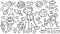 Outer Space Doodle VectorSet Royalty Free Stock Photo