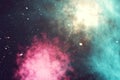 Outer space is filled with infinite number of stars, galaxies, nebulae. Beautiful colorful background. 3d rendering Royalty Free Stock Photo