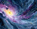 Outer space gravity field concept, A vibrant and abstract depiction of a swirling galaxy in deep space Royalty Free Stock Photo