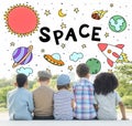 Outer Space Icons Drawing Graphics Concept Royalty Free Stock Photo