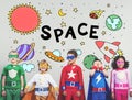 Outer Space Icons Drawing Graphics Concept Royalty Free Stock Photo