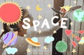 Outer Space Icons Drawing Graphics Concept Royalty Free Stock Photo