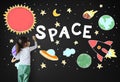 Outer Space Icons Drawing Graphics Concept Royalty Free Stock Photo
