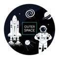 Outer space - modern flat design style illustration Royalty Free Stock Photo