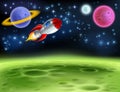 Outer Space Planet Cartoon Background Royalty Free Stock Photo
