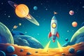 Outer Space Planet Cartoon Background Royalty Free Stock Photo