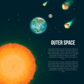 Outer space poster with earth