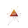 Outer Space scientific template with logo area. Hipster triangles and interlocking circles with space texture. Vector