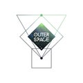 Outer Space scientific template with logo area. Hipster triangles and interlocking circles with space texture. Vector