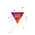 Outer Space scientific template with logo area. Hipster triangles and interlocking circles with space texture. Vector