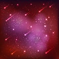 Outer space, stars and universe red background Royalty Free Stock Photo