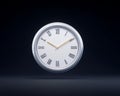 Outer space time distortion concept, Classic wall clock with Roman numerals against a dark background, symbolizing time Royalty Free Stock Photo