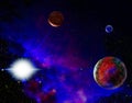 Outer Space Trio of Planets